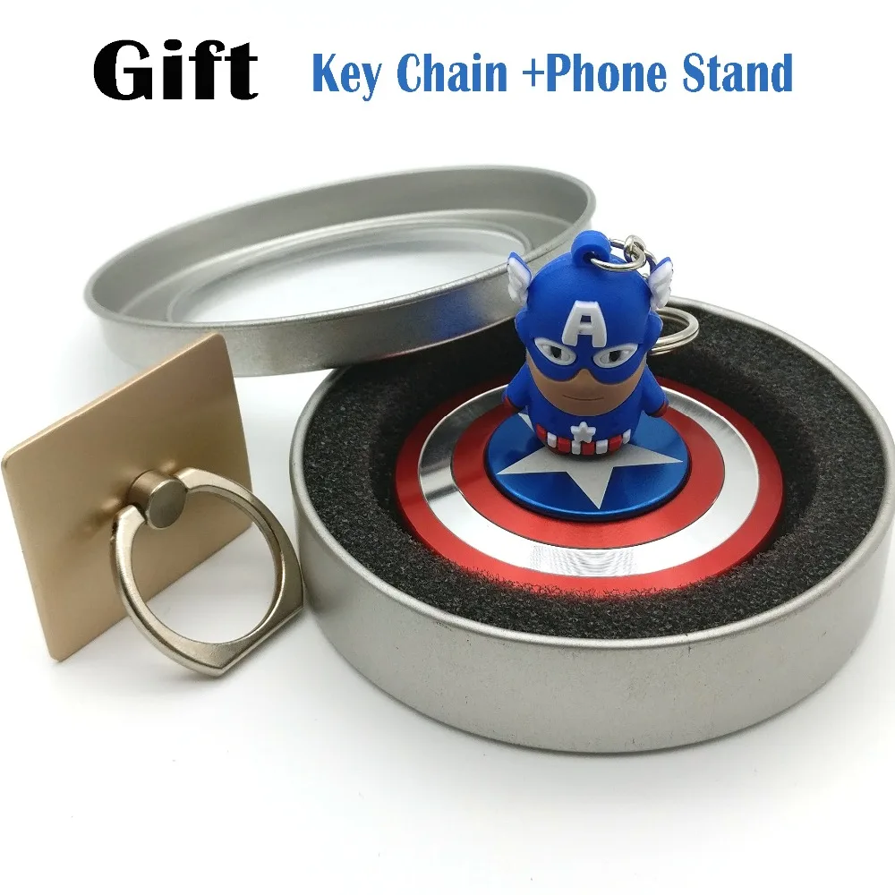 

High-quality Bearing Metal Fidget Spinner Super Heroes Captain America Aluminum Alloy EDC Hand Spinner gyro Finger Spinner Toys