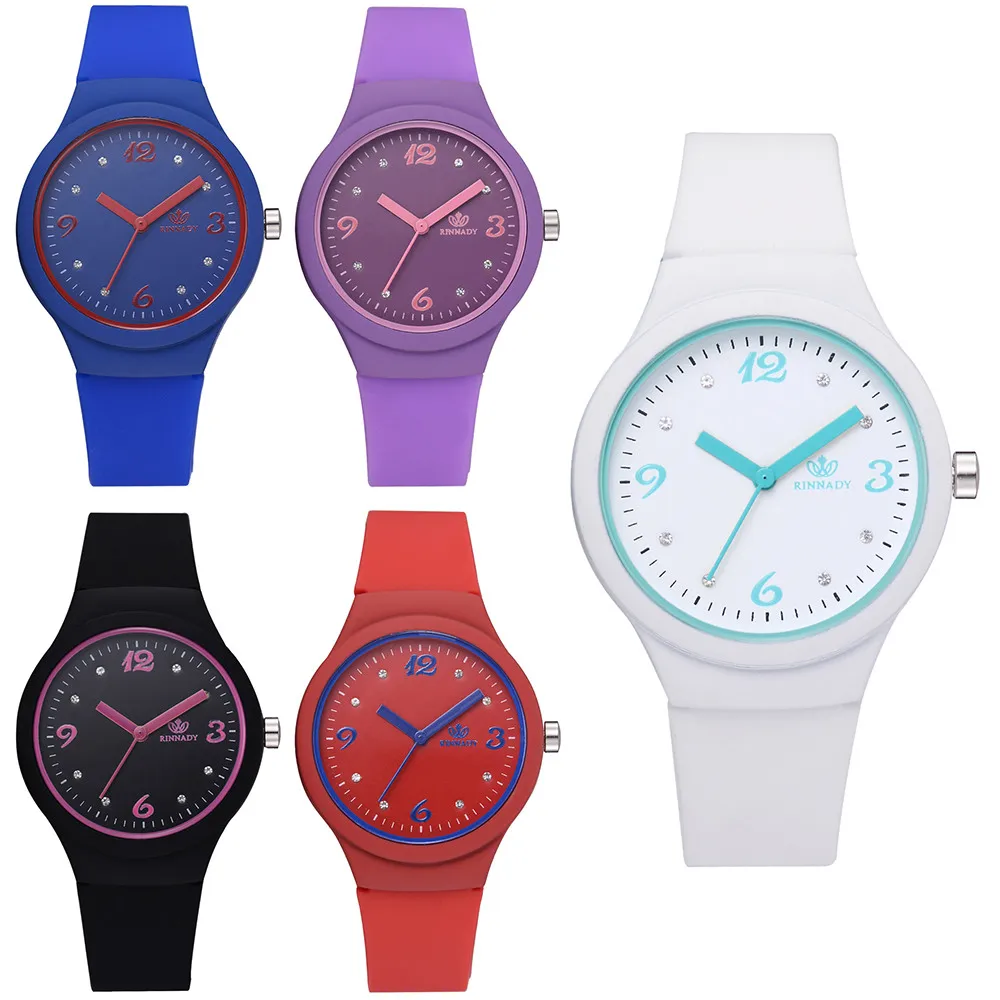 

2019 New Fashion Exquisite Women watches Fashion Women Watches Casual Ladies Solid Pattern Wristwatch Clock Silicon Strap