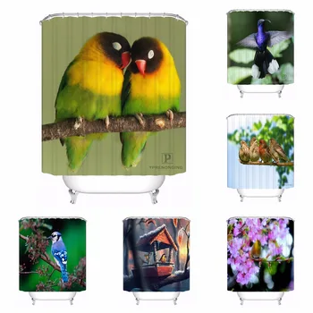 

Custom Bird Bathroom Acceptable Shower Curtain Polyester Fabric Bathroom Curtain #180320-01-194