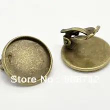 Круглые Кабошоны Настройки Серьга в виде клипсы 18x18 мм(подходят 16 мм), серьги пост, серьги пустые