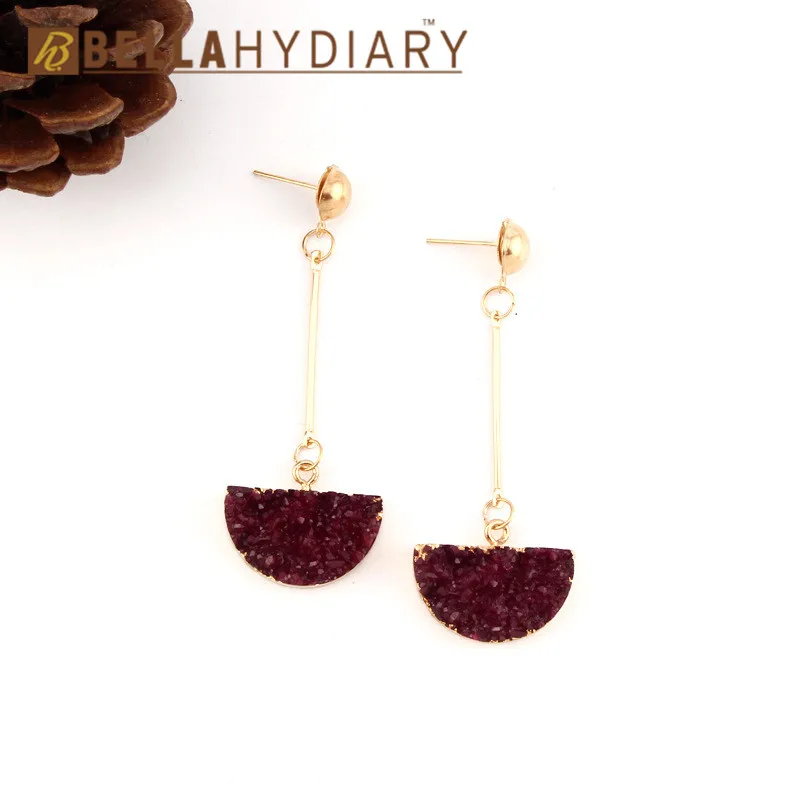 druzy earrings jewelry Ohrringe bijoux earings earring earing pendientes brinco big earrings vintage jewelry wedding earrings geometric earrings long earrings gifts for women resin earrings korean earrings (5)