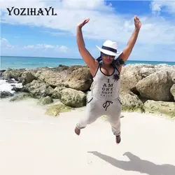 YOZIHAYL/Классический Модный повседневный комбинезон с буквенным принтом, лето 2019