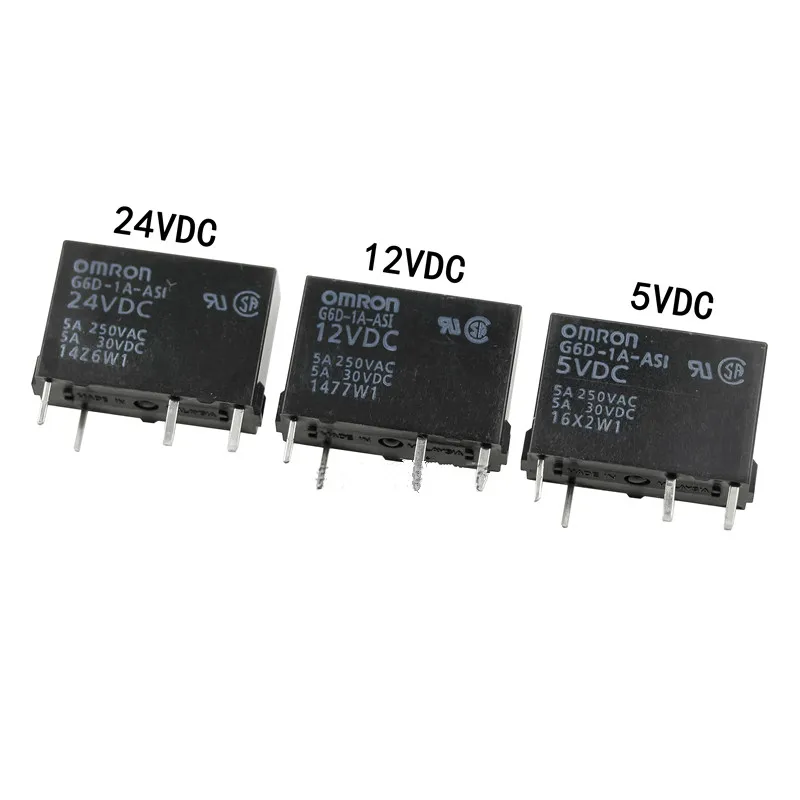 Бесплатная доставка реле мощности G6D 1A ASI 5VDC 9VDC 12VDC 5 в 9 12 В 24 4 контакта 5A 2