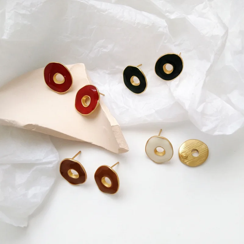 

Simple Creative Irregular Geometric Stud Earrings for Girl Women's Accessories Fashion Graceful Metal Drop Oil Ear Clip Jewelry