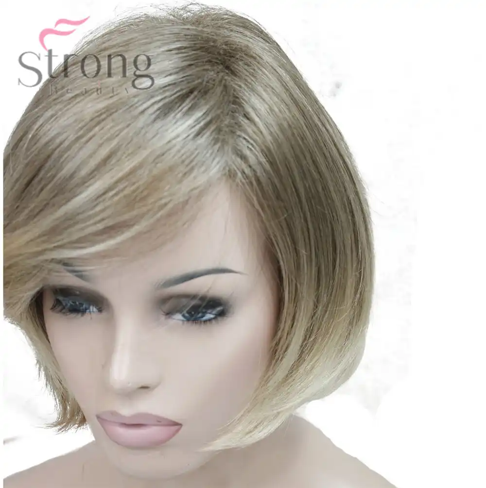 Strongbeauty Women S Wigs Synthetic Hair Burgundy Blonde Short Bob