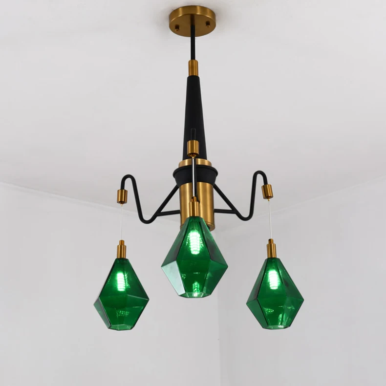 Classical White/Green Lampshade Bedroom Pendant Lamp Living room Chandeliers Restaurant Hanging Lamp G9 LED Bulb 110/220V - Цвет корпуса: HGreen D58 x H75cm