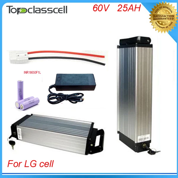 

electric bike  60v 2000w rear pack battery pack 60v 25ah lithium ion battery with charger and Use LG 18650 Cell