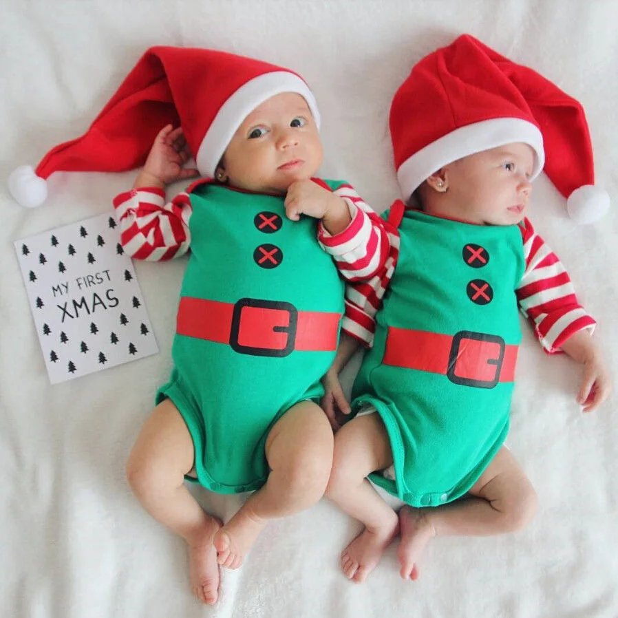 

0-18M Newborn Baby Christmas Clothing Kids Infant Boys Girls Cute Santa Bodysuit Lovely Party Outfit roupa menina body baby