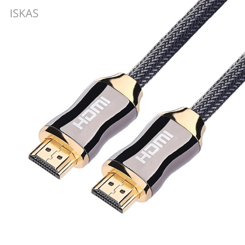 

ISKAS Hdmi Cable Hdmi 4k 2.0A HDMI Cable Male-Male For TV/Projector/Computer Braid Gold-plated Plugs 1m/2m/3m/5m/8m/10m New
