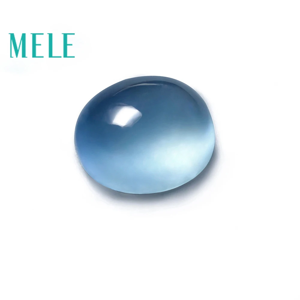

MELE Natural Aquamarine loose gemstone for jewelry making,12.44X10.79X7.38mm 7.3ct Oval DIY pendant mian stone with high quality