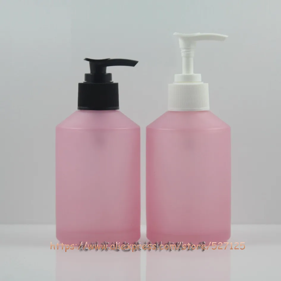 200ml pink frosted(painted) lotion bottle with long mouth pump.lotion