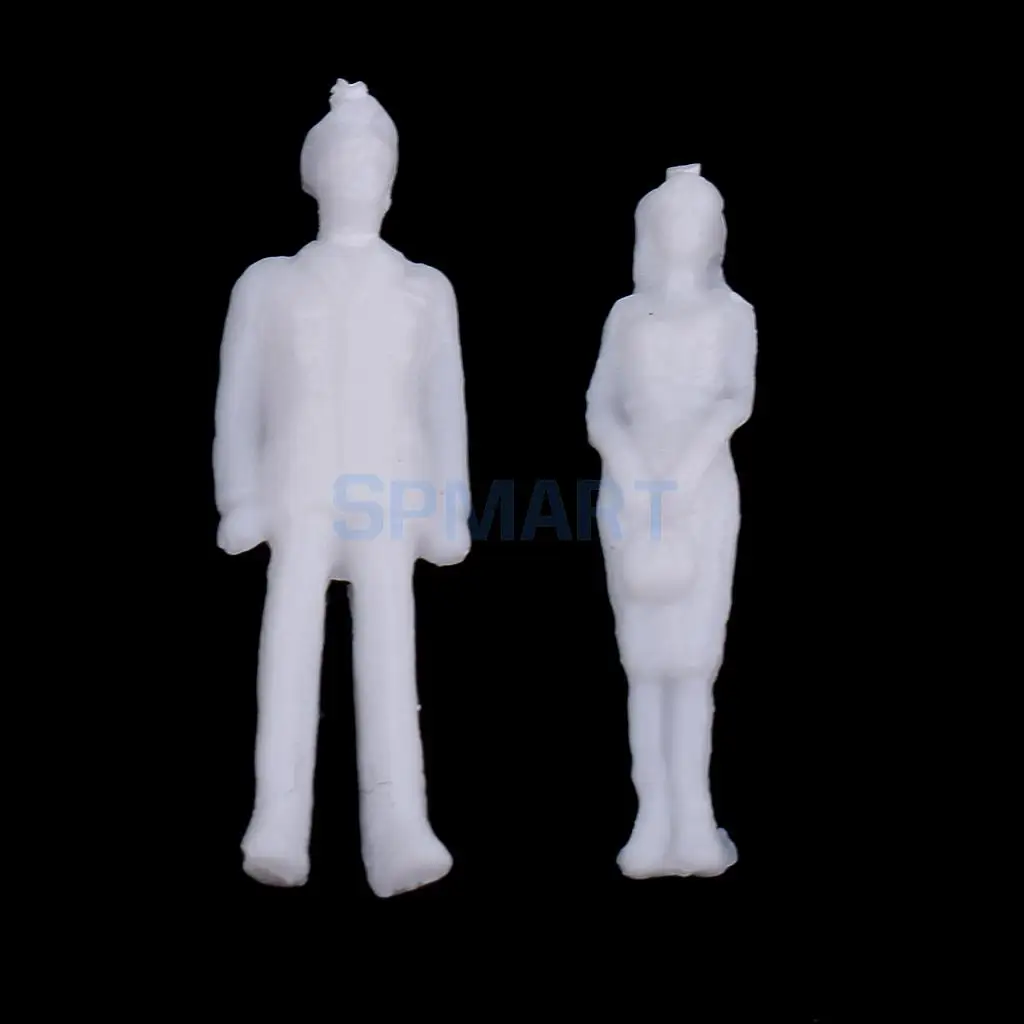20Pcs/lot 1:100 HO Scale Model Miniature White Figure Architectural Model Human Scale Model Plastic Peoples