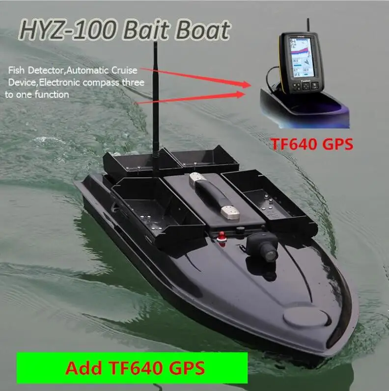 Интеллектуальная рыбацкая лодка с большим дистанционным управлением, 100 см, 2,4 г, 500 м, 7 кг, нагрузка на 4 приманки, 4 линии, радиоуправляемая приманка, лодка с gps, детектор рыбы - Цвет: Add GPS