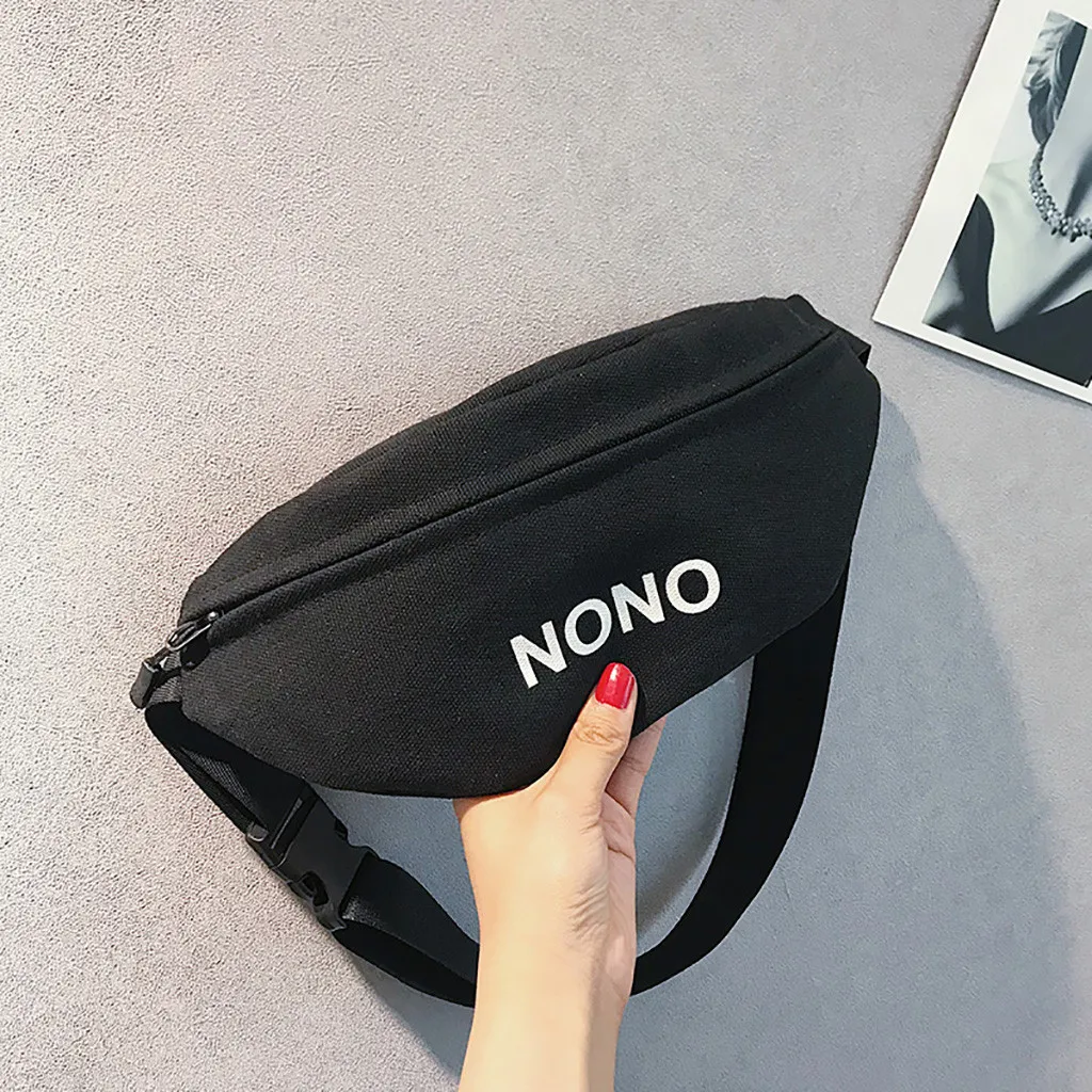 NONO Letter Waist Bag Female Fashion Belt Chest Bag Handbag Unisex Fanny Pack Women Waist Pack Belly Bags Purse Yellow