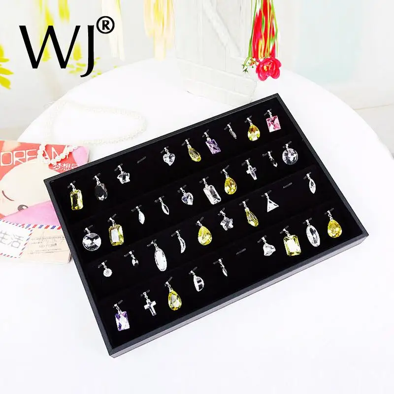 Black Velvet Pendant Chain Charm Earring Jewelry Display Countertop