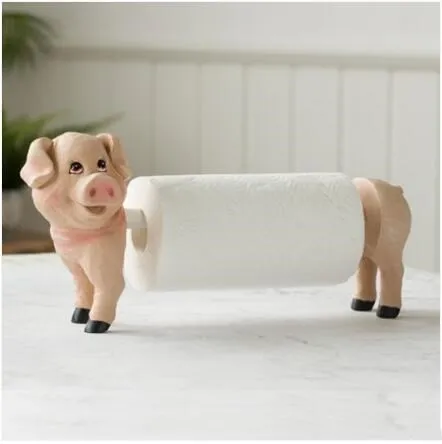 

Creative resin animal toilet paper holder/cute pig long and short vertical paper towel rack/sitting room table roll paper holder