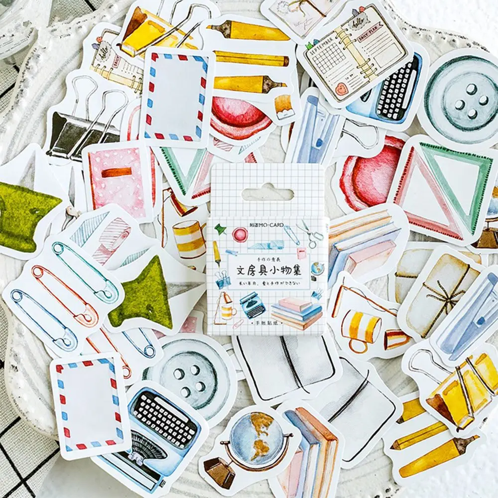 

46pcs/box DIY Cute Journal Stickers Stationery Stickers Decorative Adhesive Stickers Scrapbooking Diary For Photo Album
