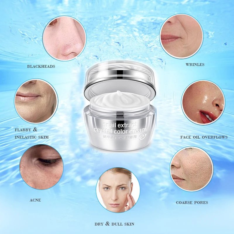 

Face Concealer moisturizing Cream Make up primer Invisible Pore Wrinkle Cover Pores Concealer snail extract Base make up 50 g