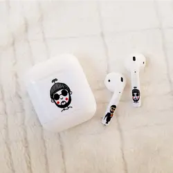 Крутая мультяшная наклейка для Apple Airpods аксессуары съемные скины анти-потерянный защитный силиконовый чехол для наушников украшения