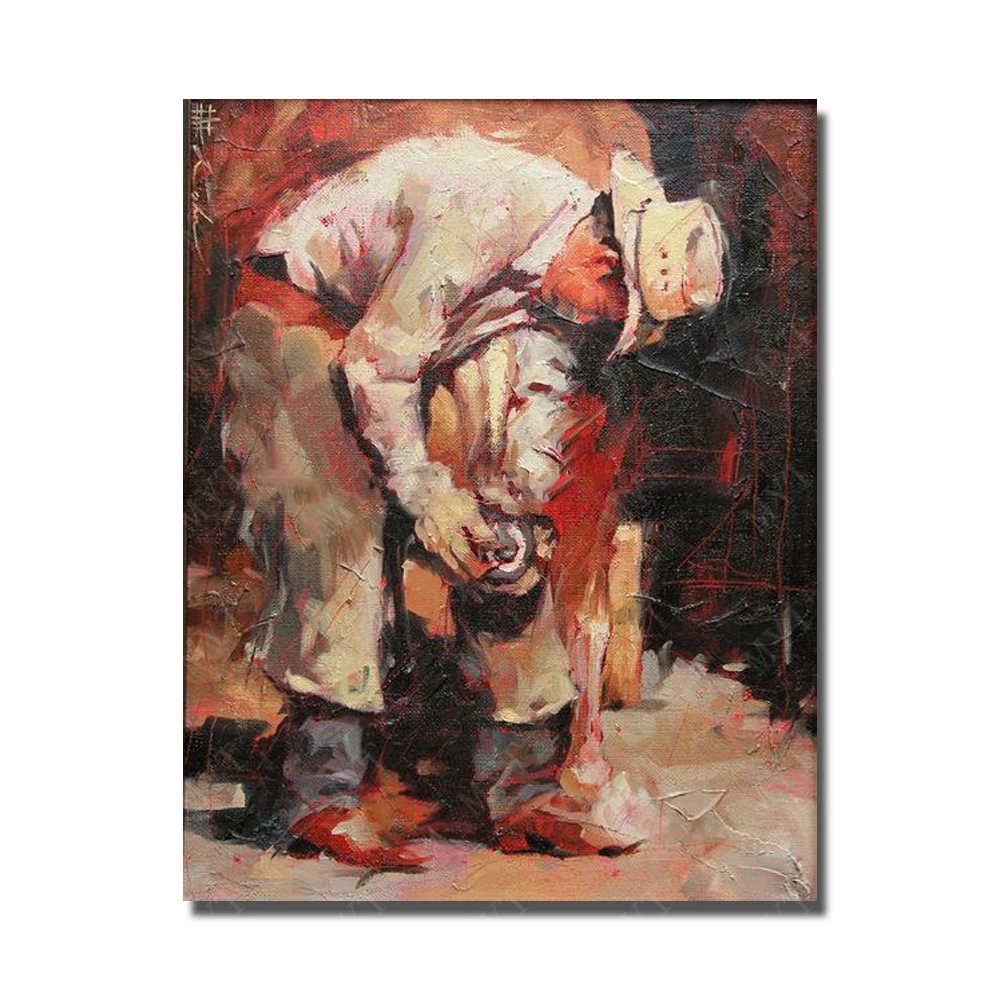 

Hand Painted Abstract Man Oil Painting for Living Room Decor Large Canvas Art Cheap Wall Pictures Wholesale for Sale