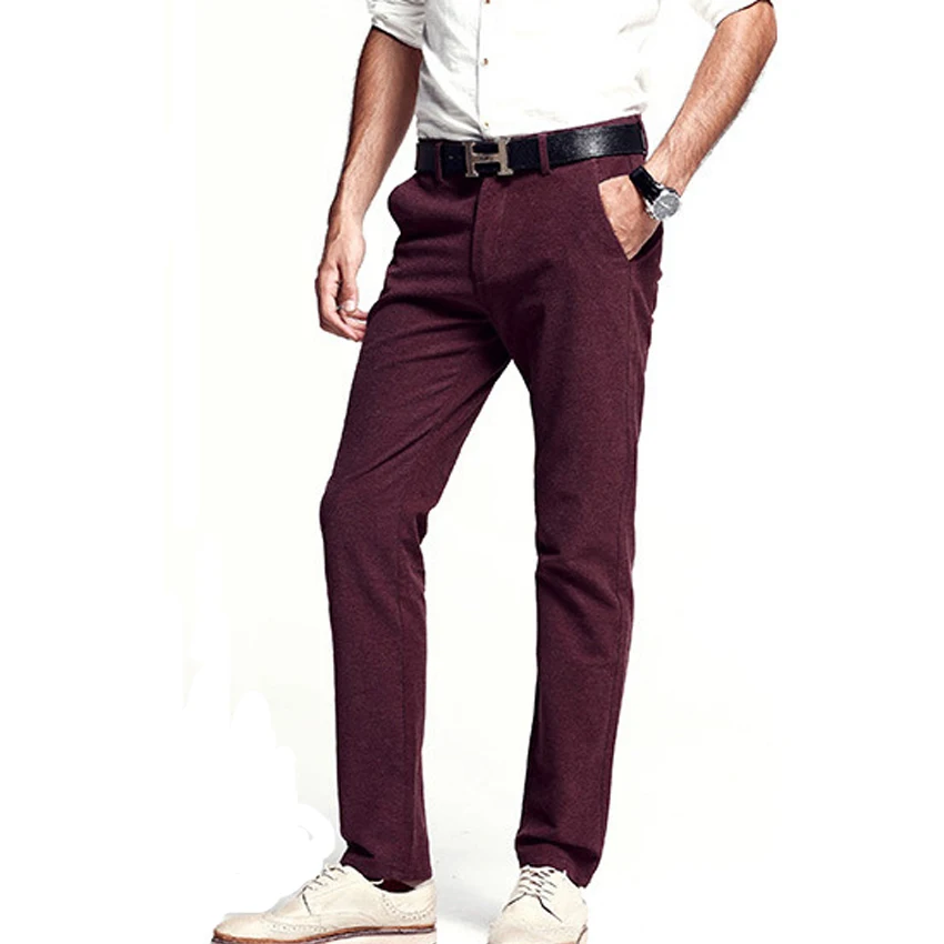 Male Pants Summer Time Lightweight Trousers Zipper Fly Full Length