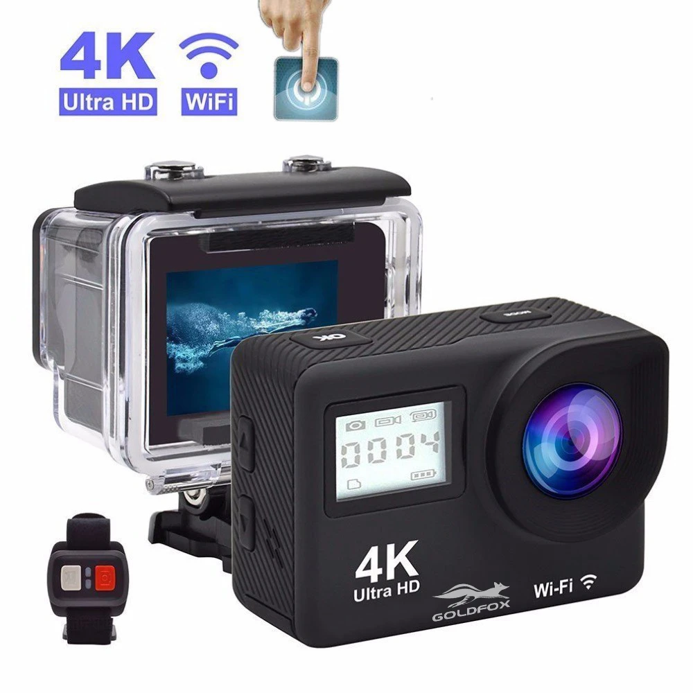 Мини Экшн-камера 4 K, Wi-Fi, экран 2,0 дюйма, Full HD 1080 P/30fps, камера на шлем, водонепроницаемая Спортивная видеокамера с дистанционным управлением