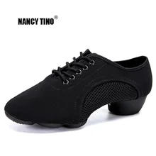 NANCY TINO Для женщин Дамы Обувь с дышащей сеткой Бальные вечерние Латинской Танго Обувь для танцев на шнуровке Indoor/открытый современный Танцы обувь 35- 44