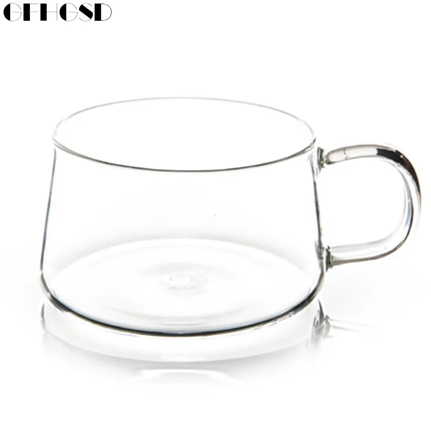 

GFHGSD Brand 450ML Creative Single layer Borosilicate Glass Coffee Mug Heat Resistance Tea Milk Cup Drinkware Water Bottle