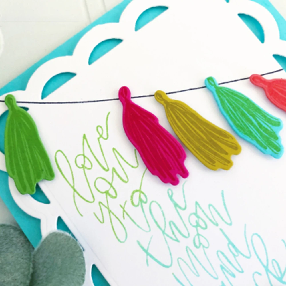 

DiyArts Tassel Die and Stamps Card Decor Metal Cutting Craft Dies Stamps Set Happy Father's Day Scrapbooking DIY Stencil Diecut