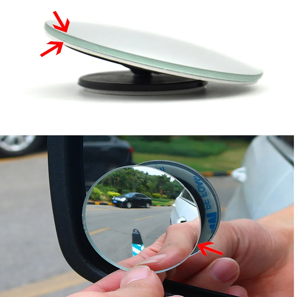 360 Degree frameless ultrathin Wide Angle Round Convex font b Car b font Blind Spot font