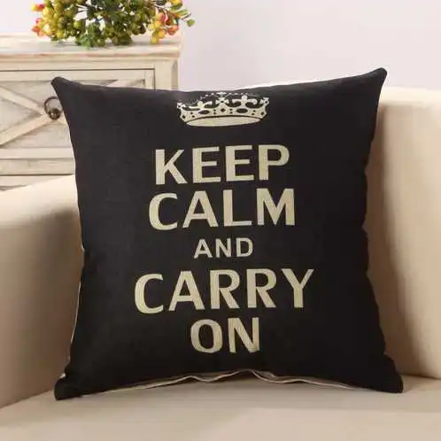 Сохраняйте спокойствие и переносите наволочку домашняя декоративная подушка для дивана Милая подушка для сиденья Корона