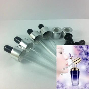 

Free shipping dropper cap silver ring black latex head, dropper lotion cap for 5ml10ml15ml20ml30ml50ml100ml essential oil bottle