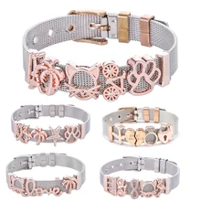 BAOPON, высококачественный сетчатый Браслет из нержавеющей стали с кристаллами, мультяшная собака, подвеска в виде когтей, прекрасные браслеты, набор для женщин и детей, подарок