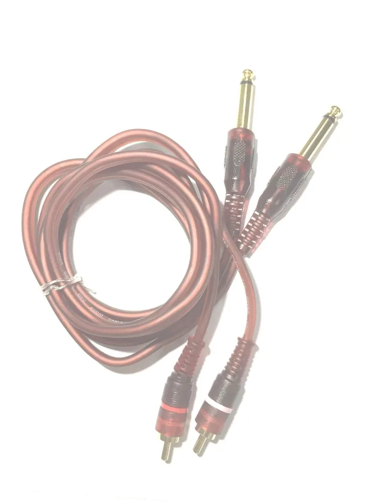Двойной 6 35 мм моно Джек Вилки к RCA Phono вилки OFC аудио кабель |