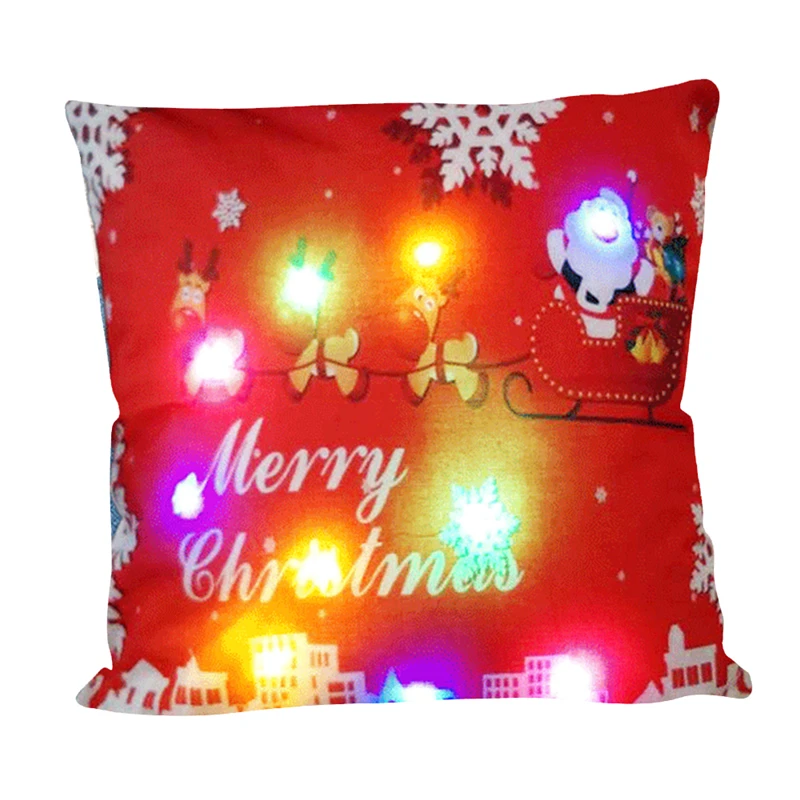 45x45 см светодиодный фонарь, рождественские наволочки, рождественские люминесцентные Снеговик-подушка, наволочки, наволочки, год, домашний декор