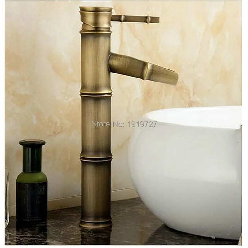 Deck Mounted Antique Bronze Waterfall Faucet Bathroom Vessel Sink Mixer Tap 2016 Factory Direct