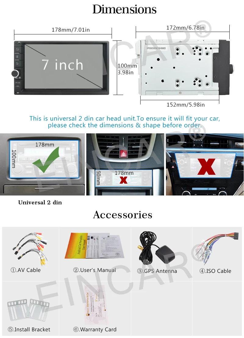 Clearance In-dash Android 6.0 WIFI 7"Double 2DIN Car Radio GPS Stereo no-DVD Player dab+ 7 Clearance In-dash Android 6.0 WIFI 7"Double 2DIN Car Radio GPS Stereo no-DVD Player dab+ 7