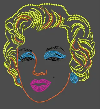 

2pc/lot Marilyn Monroe Hot Fix Motif Rhinestone Iron on Patches Applique Motif Transfer iron on transfers motif hot fix