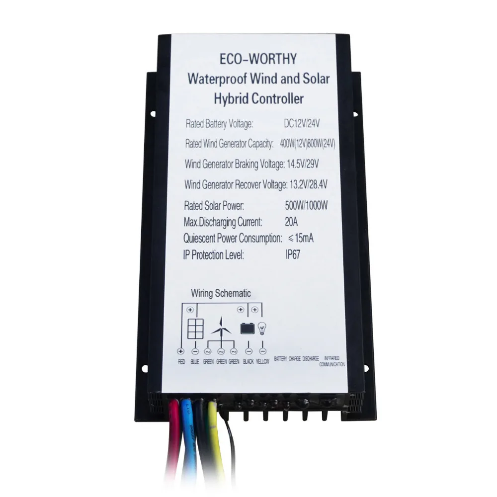 

ECO-WORTHY Hybrid 20A 12/24V Controller For Wind Turbine & Hybrid Turbine System solar power panel system