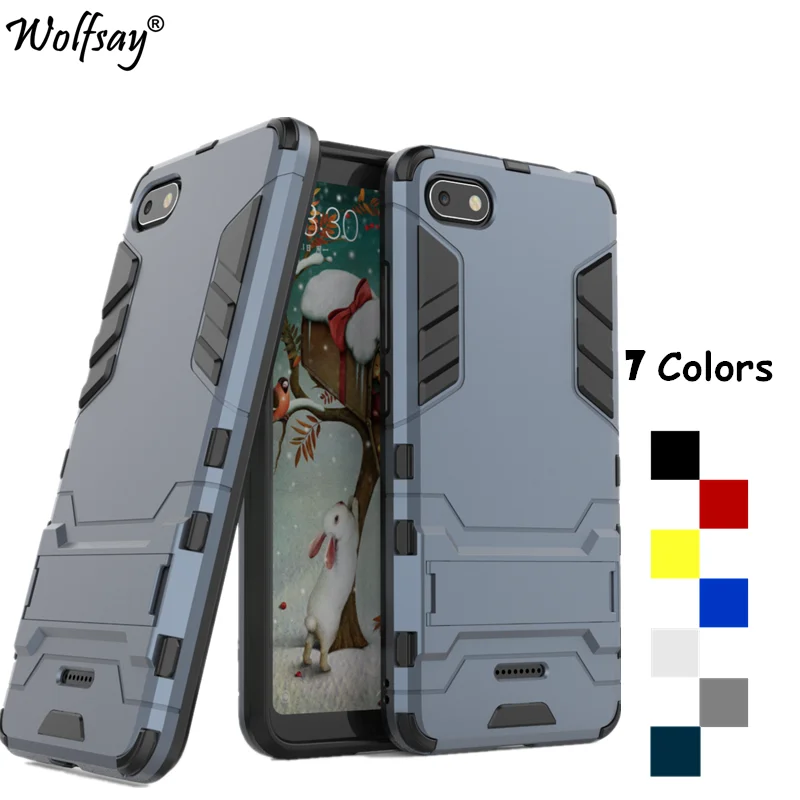 

Robot Case On Xiaomi Redmi 6A Case With Phone Holder Shockproof Slim PC Case For Xiaomi Redmi 6A Cover Redmi 6A Celular Fundas