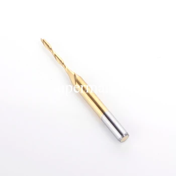 

1x 1/8'' Titanium N2 Coated Carbide CNC Double Two Flute Spiral Bits 1.5mm x12mm