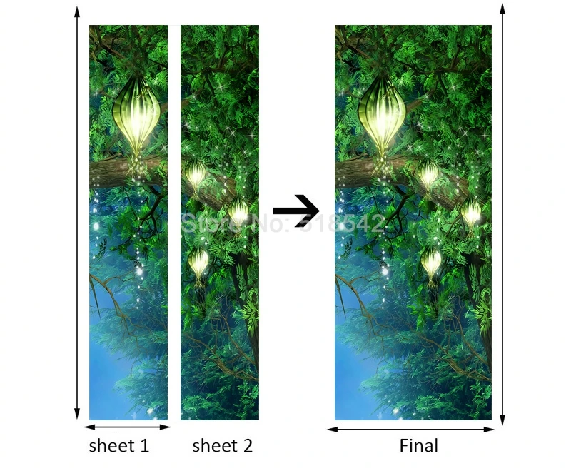 Красивый лес 3D плакат двери наклейки Фреска детская комната Спальня Декоративные DIY самоклеющиеся ПВХ виниловые обои дверь наклейка