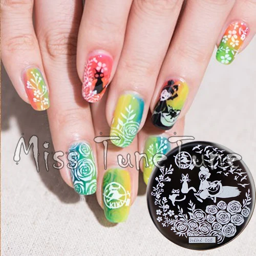 New Stamping Plate Hehe68 Flowers Roses Anime Kiki's Delivery New Stamping Plate hehe68 Flowers Roses Anime Kiki's Delivery Service Little Witch Nail Art Stamp Template Image Transfer Stamp - New Stamping Plate Hehe68 Flowers Roses Anime Kiki's Delivery