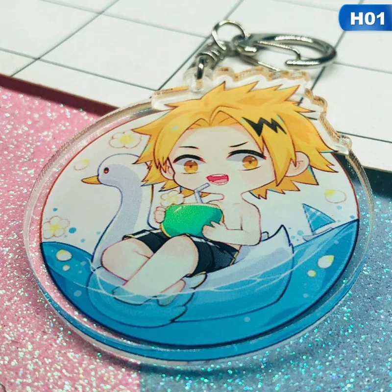 1 шт. мой герой резиновый брелок Аниме Boku lzuku Midoriya Todoroki металлическими подвесками