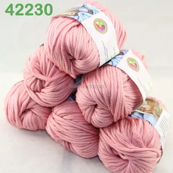 

LOT of 6 Balls X 50g Special Thick Worsted Cotton Knitting Yarn Coral Pink 2230