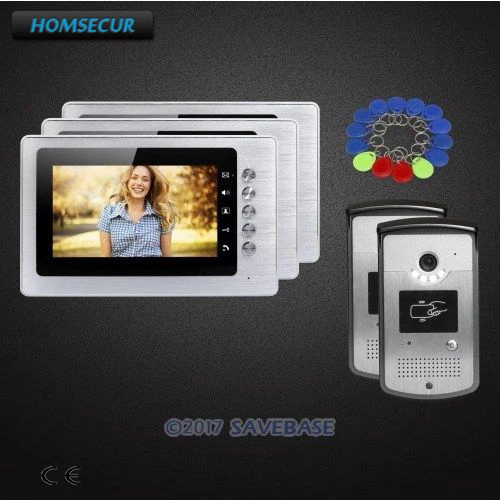 

HOMSECUR 7" Wired Video Door Entry Phone Call System with Intra-monitor Audio Intercom