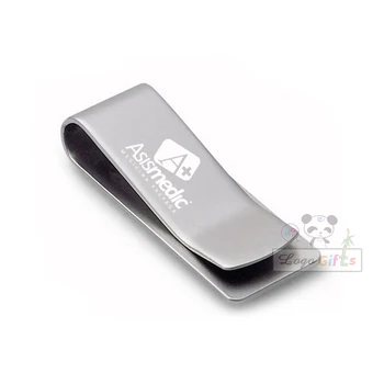 

New arrival stainless steel clip with your logo customized laser printing quality personalized with your logo and text