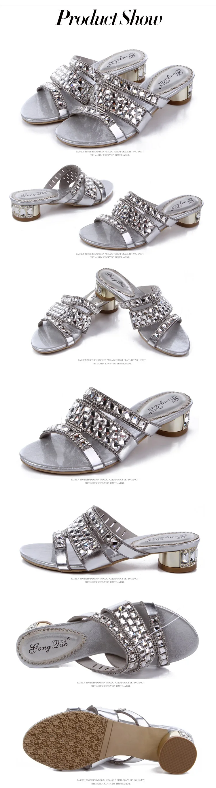 2015 Summer New Silver Diamond Roman Women Shoes Sheepskin Slipper Rhinestone Sandals High Quality3