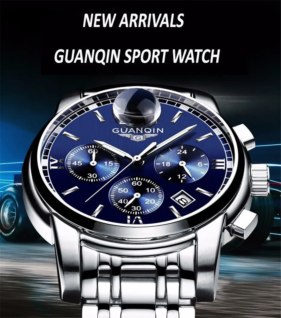 2017 GUANQIN Watch Men Big Dail Sapphire Anti-Scratch Quartz Watch Luminous Date Men Watches Fashion Wristwatch Mens (6)