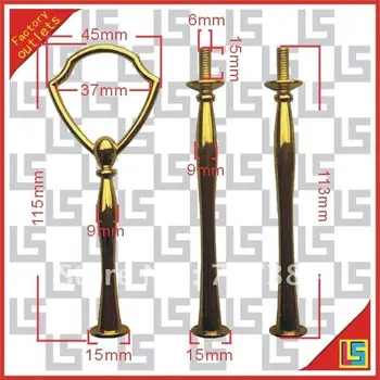 

European style cake stand plate handles / cake stand centre support golden shiled style 3 tier